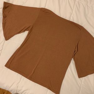 Amaryllis Tops - Camel Boatneck with Bell Sleeves Amaryllis Tops - Camel Boatneck with Bell Sleeves